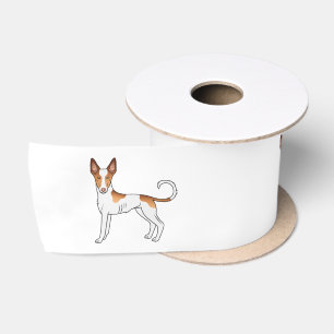 Ruban En Satin Chiens de dessin animé à poil lisse blanc et rouge