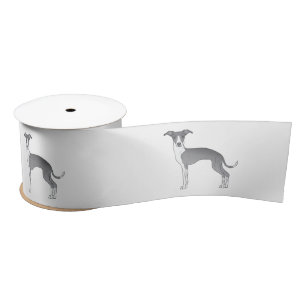 Ruban En Satin Chiens de dessin animé mignons Lévrier italien ble