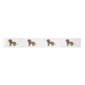 Ruban En Satin Chiens de dessin Brown Mini Goldendoodle mignon (Devant)