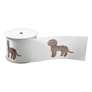 Ruban En Satin Chiens de dessin Brown Mini Goldendoodle mignon