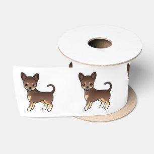 Ruban En Satin Chihuahua à poil lisse au chocolat et au fauve Chi