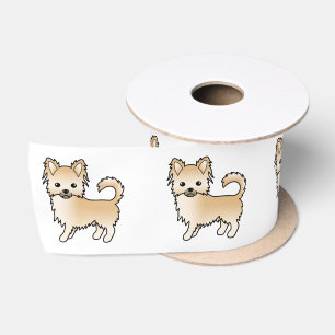 Ruban En Satin Chihuahua à poil long couleur faon Chien de dessin
