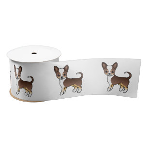 Ruban En Satin Chocolat Tricolor Manteau lisse Chihuahua mignon c