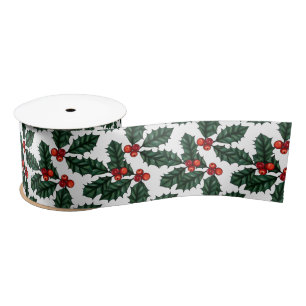 Ruban En Satin Christmas Holly Berries