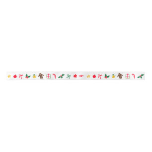 Ruban En Satin CHRISTMAS mignon Doodle Whimsical CUSTOM Holiday