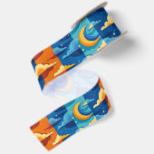 RUBAN EN SATIN CIEL LUNE NUIT NUAGES (Dos)