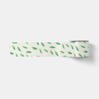 Ruban En Satin Cinta con diseño de hojas verdes
