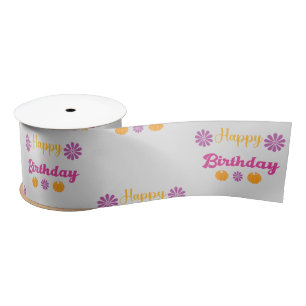 Ruban En Satin Citrouille Joyeux anniversaire