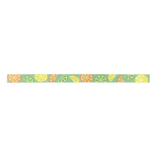 Ruban En Satin Citrus Fruit Slice Citron Lime Orange Ribbon (Devant)