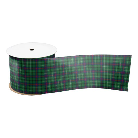 Ruban En Satin Clan Duncan Plaid Tartan Green Check (Bobine)