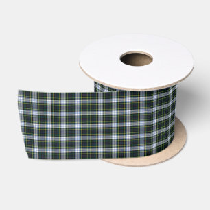 Ruban En Satin Clan Gordon Plaid Tartan Vert Blanc Noir à carreau