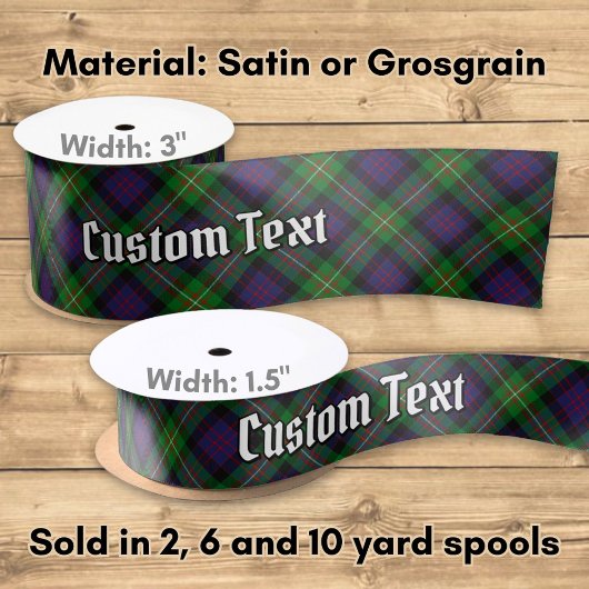Ruban En Satin Clan MacDonell of Glengarry Tartan