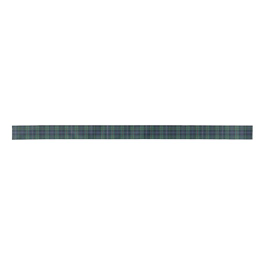Ruban En Satin Clan Plaid Classique Robertson Green Tartan (Devant)