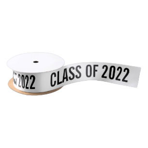 Ruban En Satin Classe De Diplômés Gras Simple De 2022 Typograph