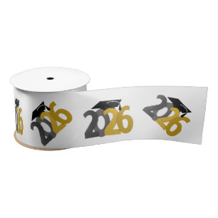 Ruban En Satin Classe d'or et de gris de 2026 Graduation