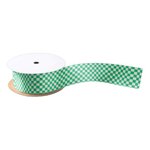 Ruban En Satin Classique à carreaux verts