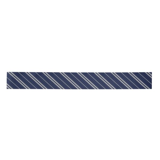Ruban En Satin Classique bleu gris Gris Stripes Motif (Devant)
