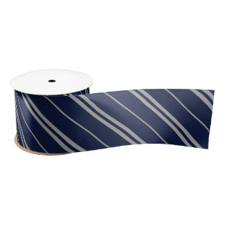 Ruban En Satin Classique bleu gris Gris Stripes Motif
