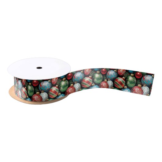 Ruban En Satin Classique de Noël multicolore (Bobine)