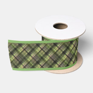 Ruban En Satin Classique écossais écossais vert écossais