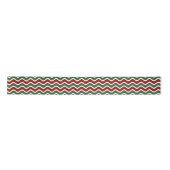 Ruban En Satin Classique Rouge Vert Grilles Motif Noël (Devant)