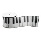 Ruban En Satin Clavier de piano noir et blanc (Bobine)