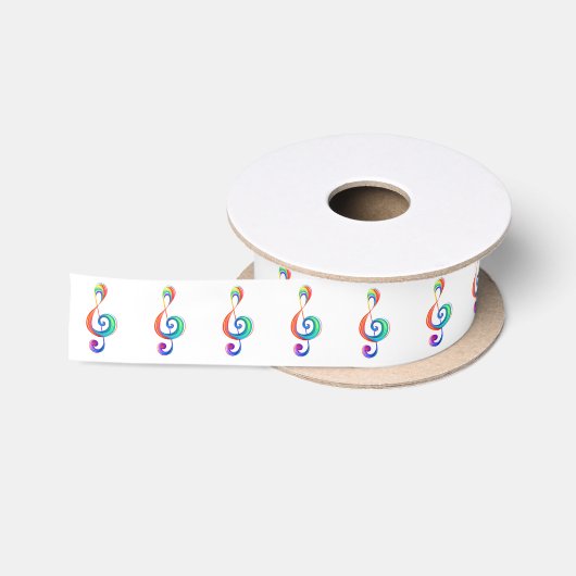 Ruban En Satin Clé arc-en-ciel (Bobine)