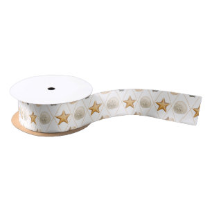 Ruban En Satin Coastal Starfish and Seashells
