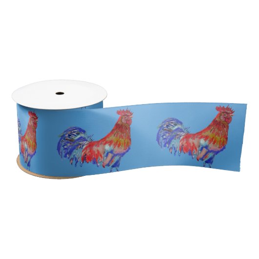 Ruban En Satin Cocktail Red Rooster Roosters mignon Satin Ruban (Bobine)