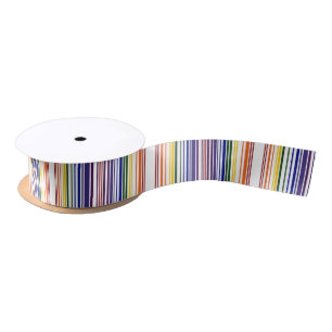 Ruban En Satin Code barre double arc-en-ciel