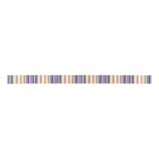 Ruban En Satin Code barre double arc-en-ciel (Devant)