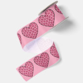 Ruban En Satin Cœurs à motif de guépard rose (Dos)