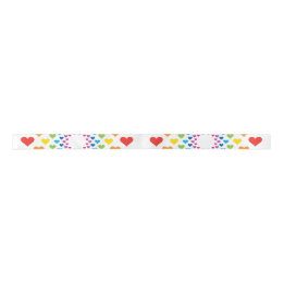 Ruban En Satin Coeurs arc-en-ciel