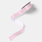 Ruban En Satin Cœurs Classiques Blanc - Rose Clair (Dos)