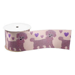 Ruban En Satin Coeurs de caniche