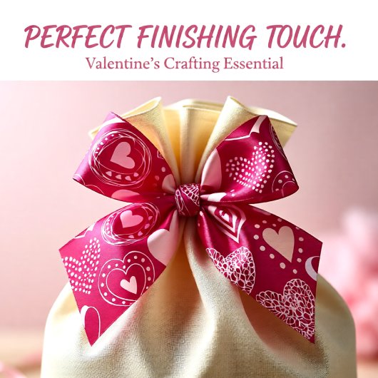 Ruban En Satin Coeurs doux rose foncé Valentine