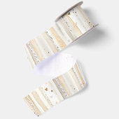 Ruban En Satin Cœurs rayés blanc crème (Dos)