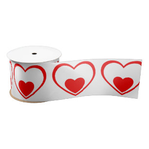 Ruban En Satin Coeurs rouges