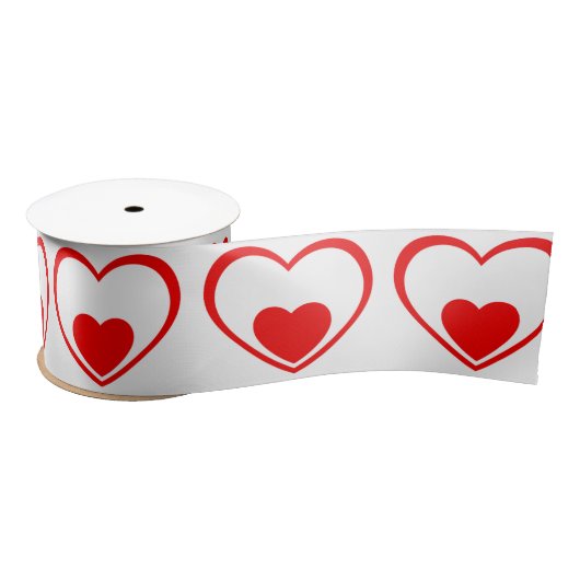 Ruban En Satin Coeurs rouges (Bobine)