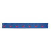Ruban En Satin Coeurs rouges bleus (Devant)