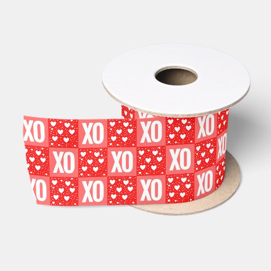 Ruban En Satin Cœurs XOXO Saint-Valentin (Bobine)