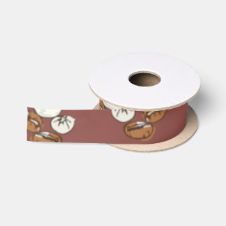 Ruban En Satin Coffee bean and cup seamless pattern brown backgro