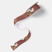 Ruban En Satin Coffee bean and cup seamless pattern brown backgro (Dos)