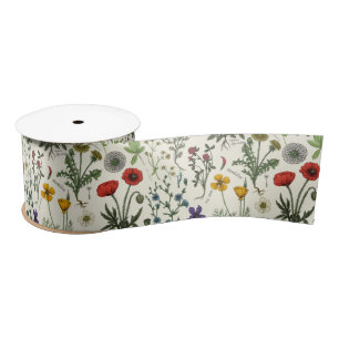 Ruban En Satin Collage de fleurs sauvages