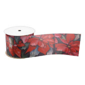 Ruban En Satin Collage Red Poinsettia (Bobine)