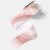 Ruban En Satin Conception Abstraite Crème Rose (Dos)