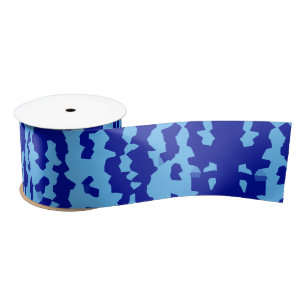 Ruban En Satin Conception Abstraite Irrégulière Bleu Cyan