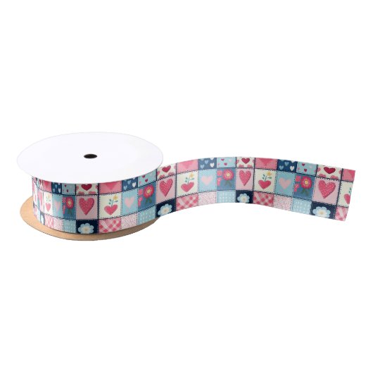 Ruban En Satin Conception Charming Cute Patchwork (Bobine)