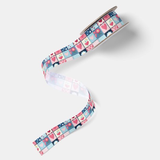 Ruban En Satin Conception Charming Cute Patchwork (Dos)