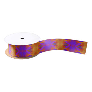Ruban En Satin Conception d'art graphique abstrait orange violet